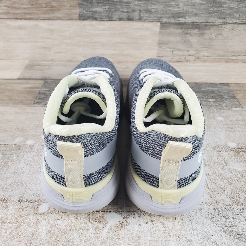 Kuru Flex Via Womens Shoes Sz 7.5 W Running Athletic Dove Gray Pale Lime Sneaker